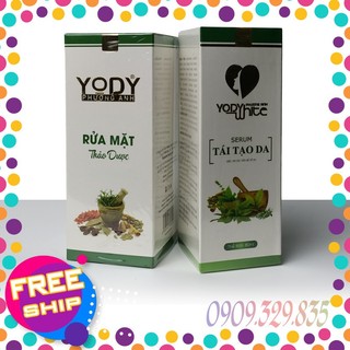 Combo Serum tái tạo da và Bột Rửa Mặt Yody White Phương Anh mẫu mới