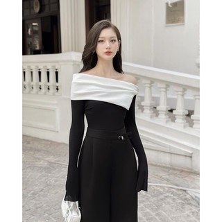 Áo trễ vai dài tay Mia thanh lịch sang chảnh tiểu thư siêu xinh by EM Design