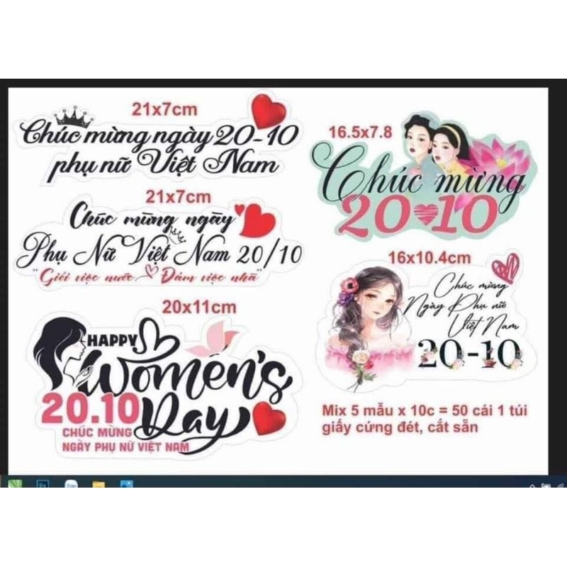 Banner, tag cài hoa bó, hoa lẵng ngày 20/10, 20/11, ngày sinh nhật