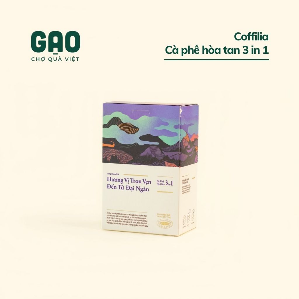 Cà phê hòa tan 3in1 Coffilia Vị nhẹ Kết nối đam mê - 216g