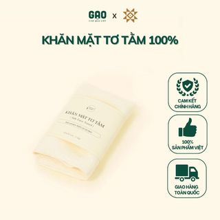 Khăn mặt tơ tằm 100% - 30x45cm