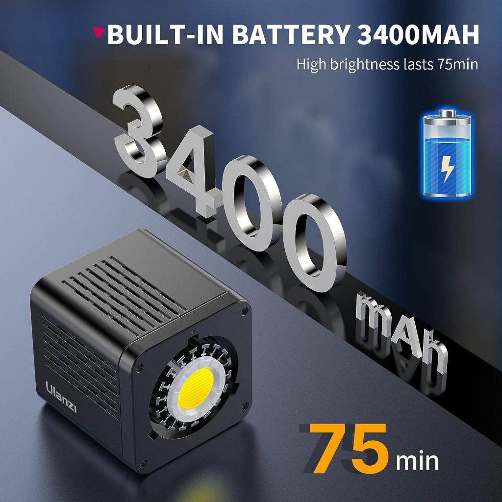 ULANZI LT028 40W  - Đèn COB Mini Di Động, Công Suất 40W, Dung Lượng 3400mAh