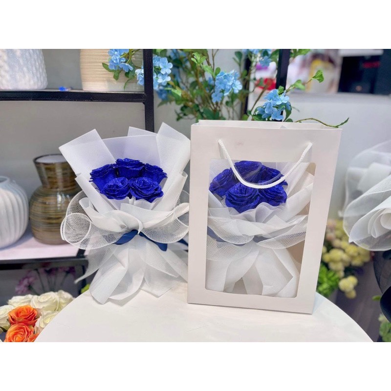 1 Túi Giấy Mặt Kính Đựng Hoa size 36x25x12
