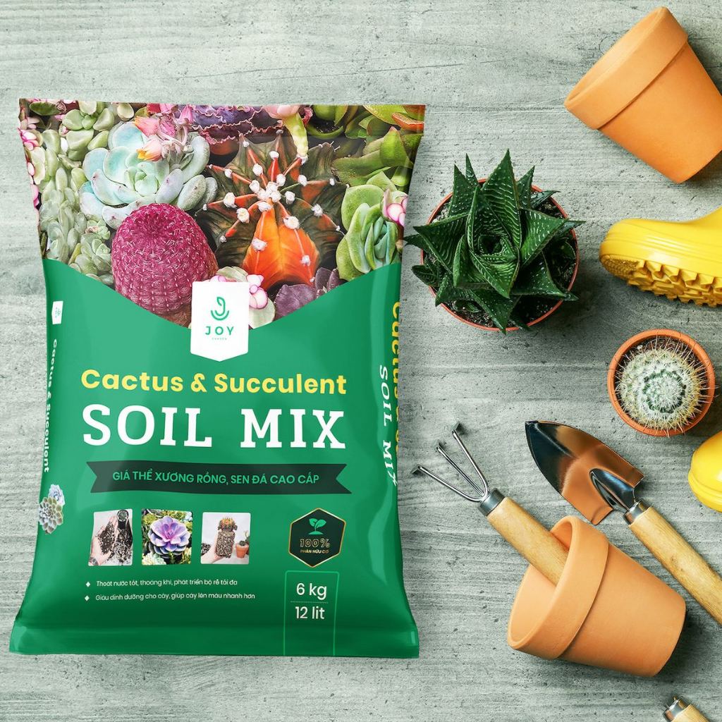 Đất trồng sen đá - Bao chiết từ bao Soil Mix 6kg - Nhanh ra rễ, cây lên màu siêu đẹp | Bloom Garden