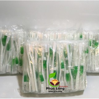 100 bàn chải trắng sứ kèm kem dùng trong nhà nghỉ,khách sạn bàn chải du lịch