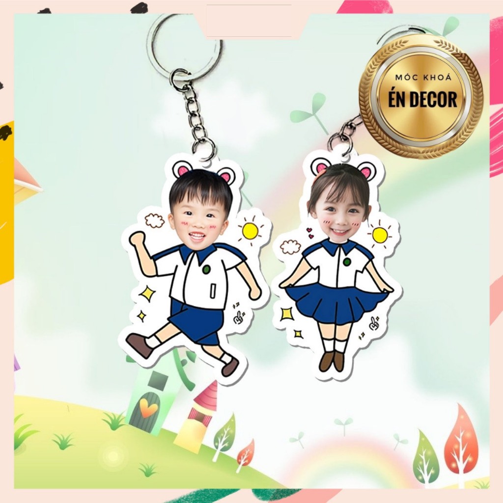 Móc khoá theo yêu cầu, cắt viền cặp đôi, hội bạn thân, gia đình...