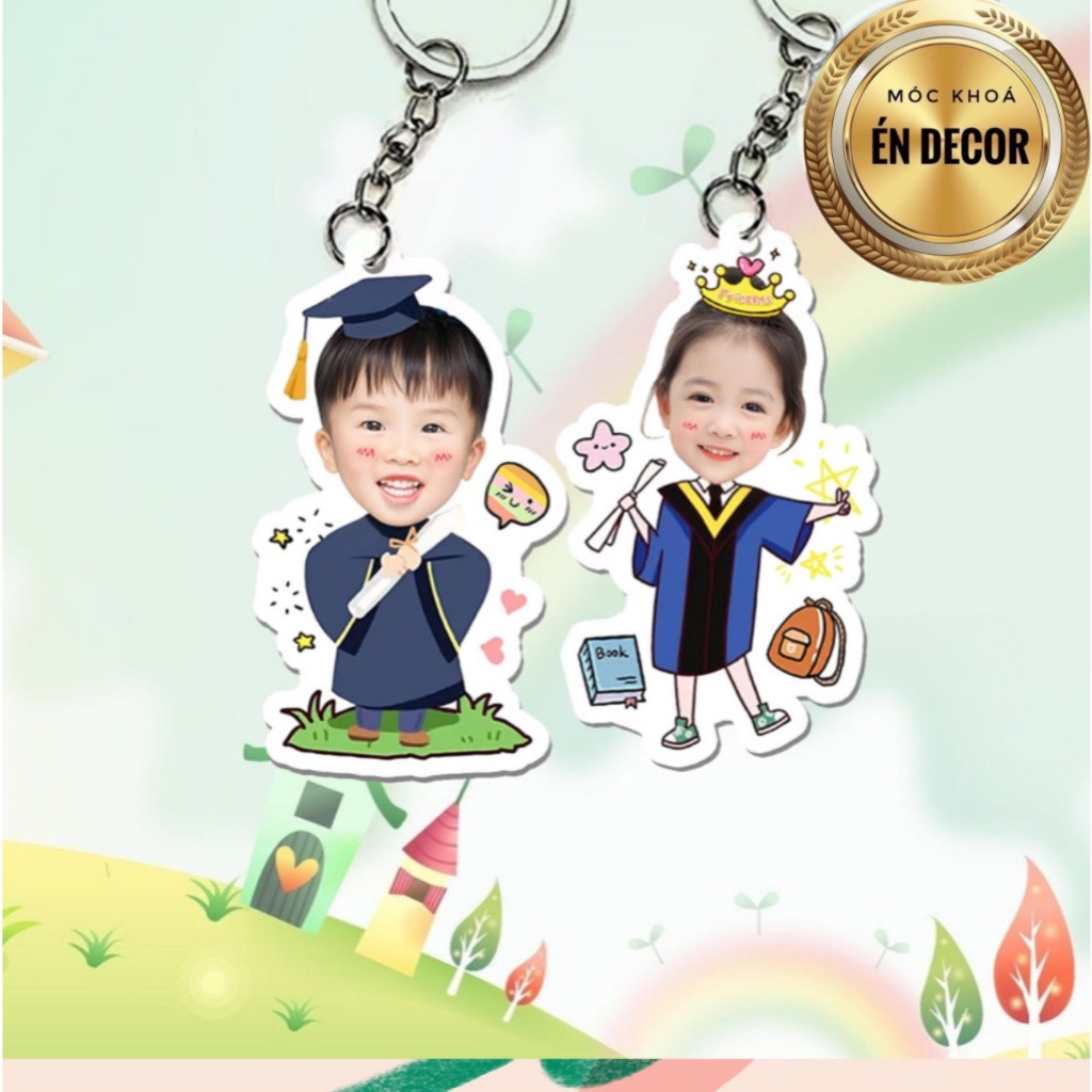 Móc khoá theo yêu cầu, cắt viền cặp đôi, hội bạn thân, gia đình...