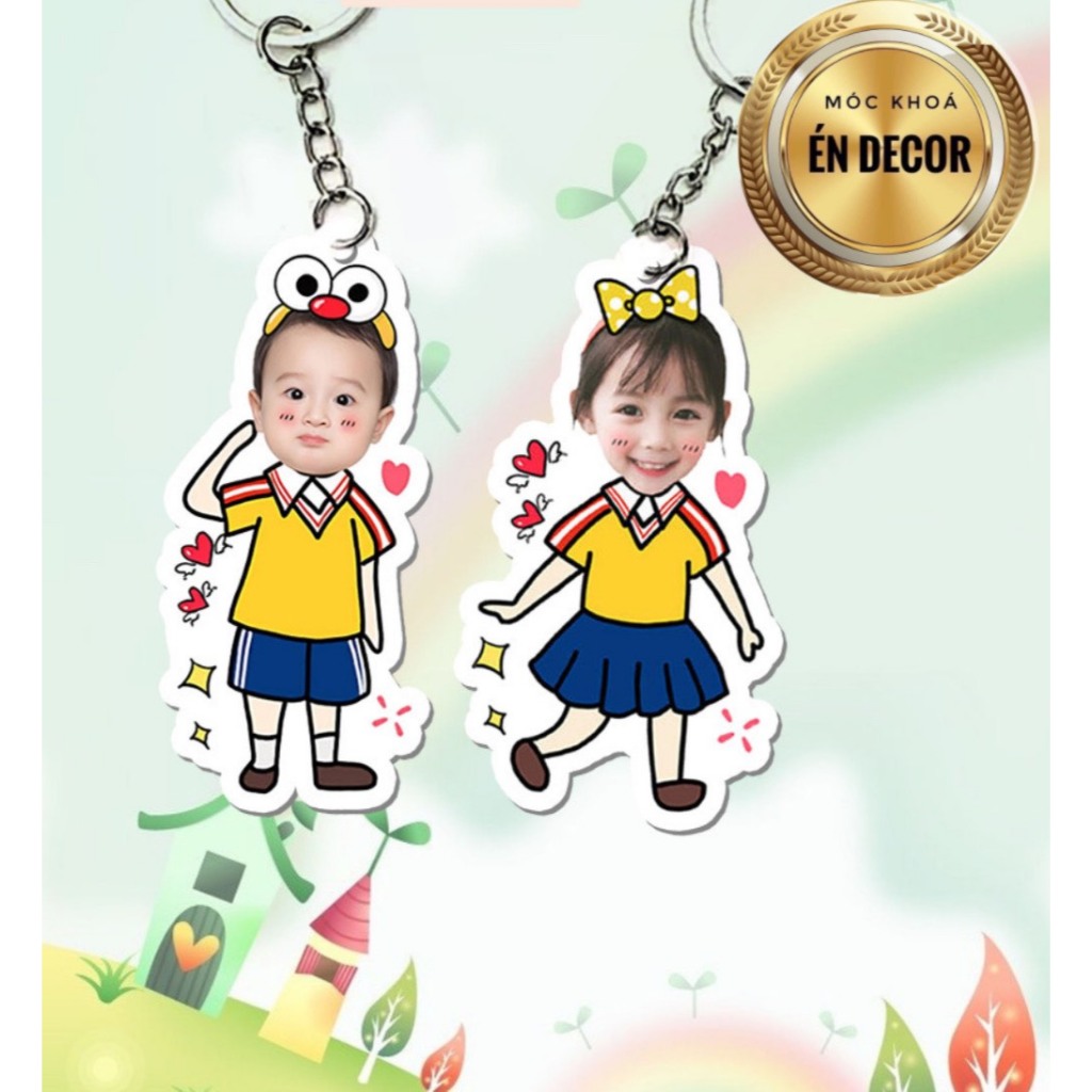 Móc khoá theo yêu cầu, cắt viền cặp đôi, hội bạn thân, gia đình...