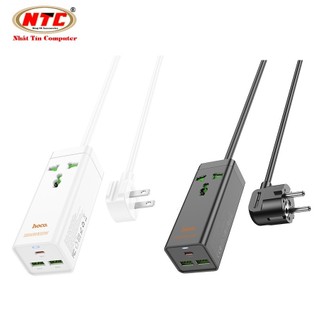 Ổ cắm điện thông minh hoco ac9 / ac9a typec pd 30w, 2 usb-a qc 18w, 1 socket, công suất 2500w