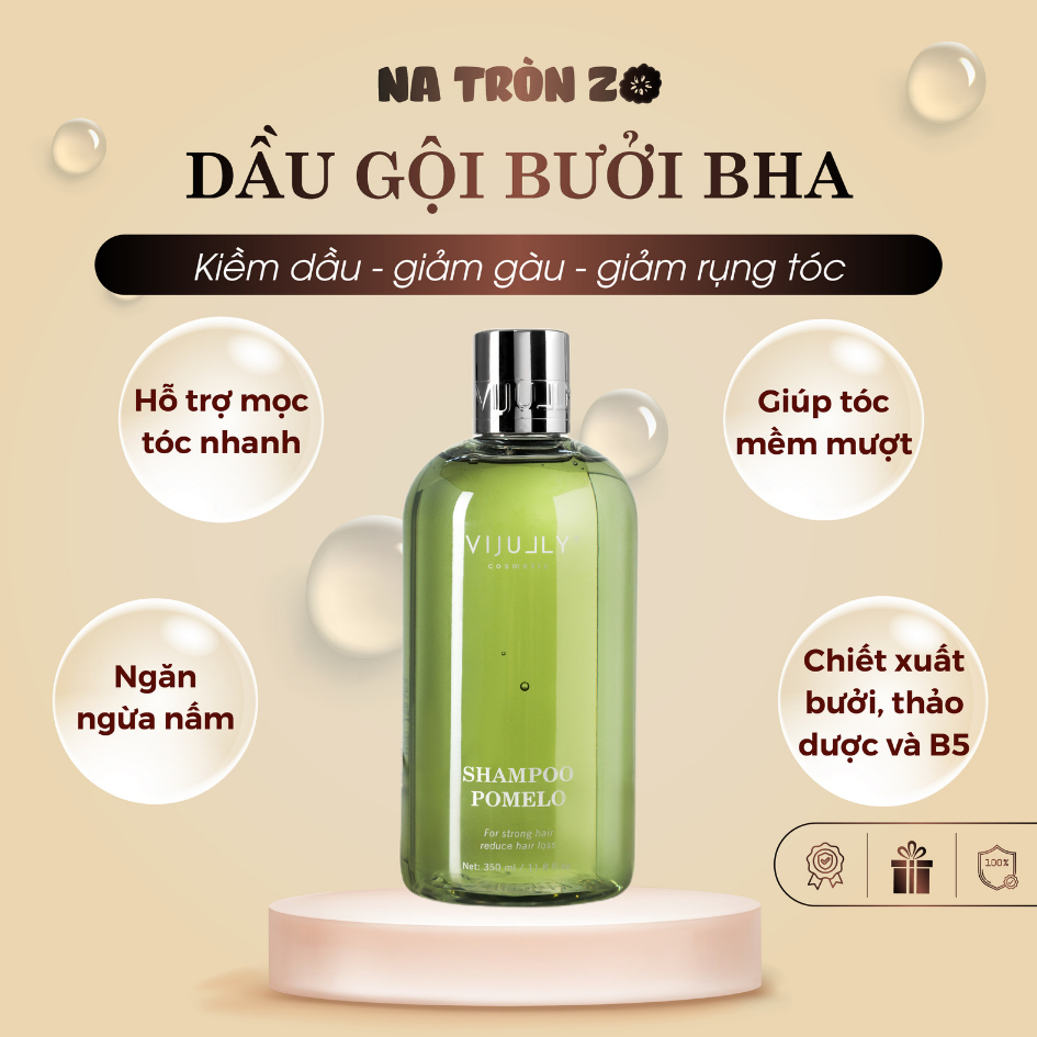 Dầu Gội Bưởi VI JULLY BHA 2% Giảm Rụng Tóc, Kiềm Dầu, Giảm Gàu - Nấm, Hỗ Trợ Mọc Tóc