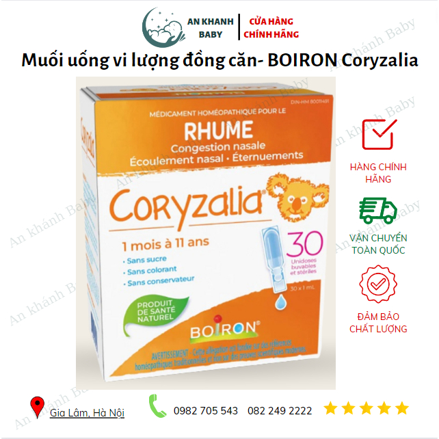 Muối uống Coryzalia Canada mẫu mới 30 ống date 6/2026