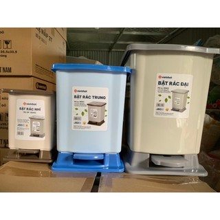 Thùng rác nắp bật 3 size nhựa Việt Nhật, Sọt rác văn phòng, phòng bếp, phòng khách có nắp đậy giá rẻ th87