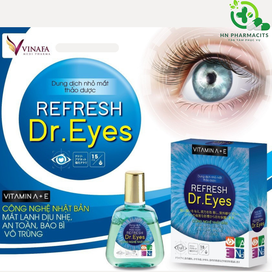 Dung dịch nhỏ mắt thảo dược REFRESH DR.EYES mát lạnh dịu nhẹ cải thiện thị thực giảm tình trạng khô 