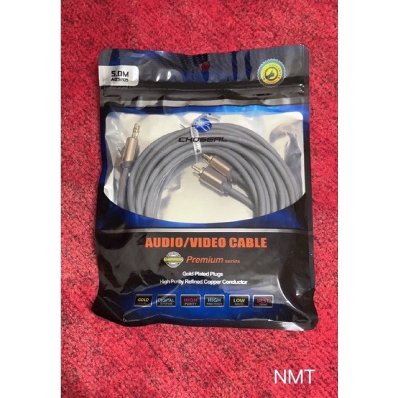 DÂY CÁP ÂM THANH 3.5 RA 2AV MAU GHI CHÍNH HÃNG CHOSEAL