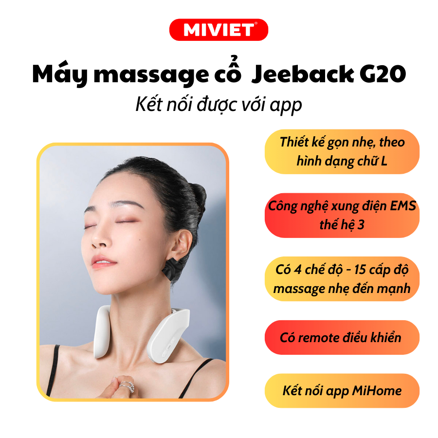 Máy massage cổ thông minh Jeeback G20 - BH 12 tháng - MiViet