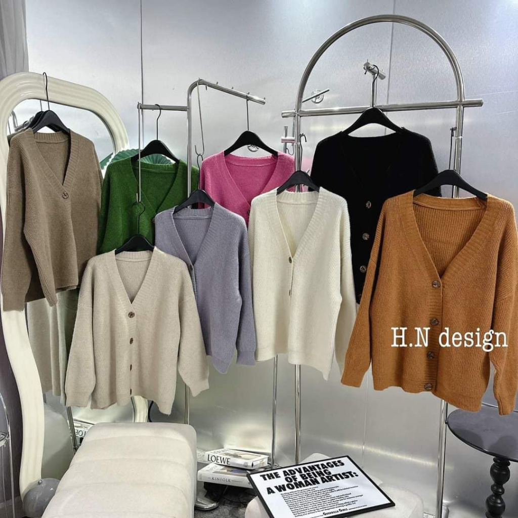 Áo khoác cadigan trơn mềm 4 cúc dày dặn nhiều màu