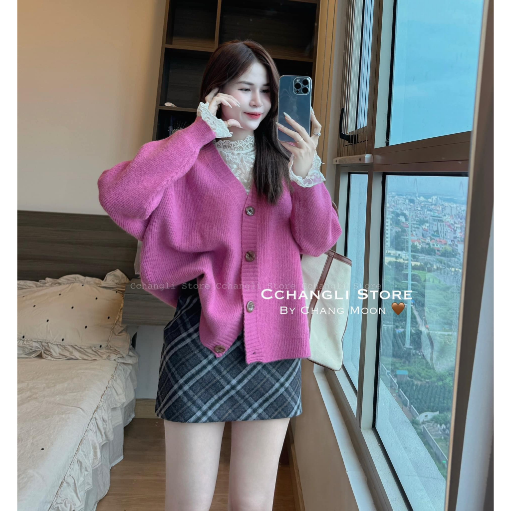 Áo khoác cadigan trơn mềm 4 cúc dày dặn nhiều màu