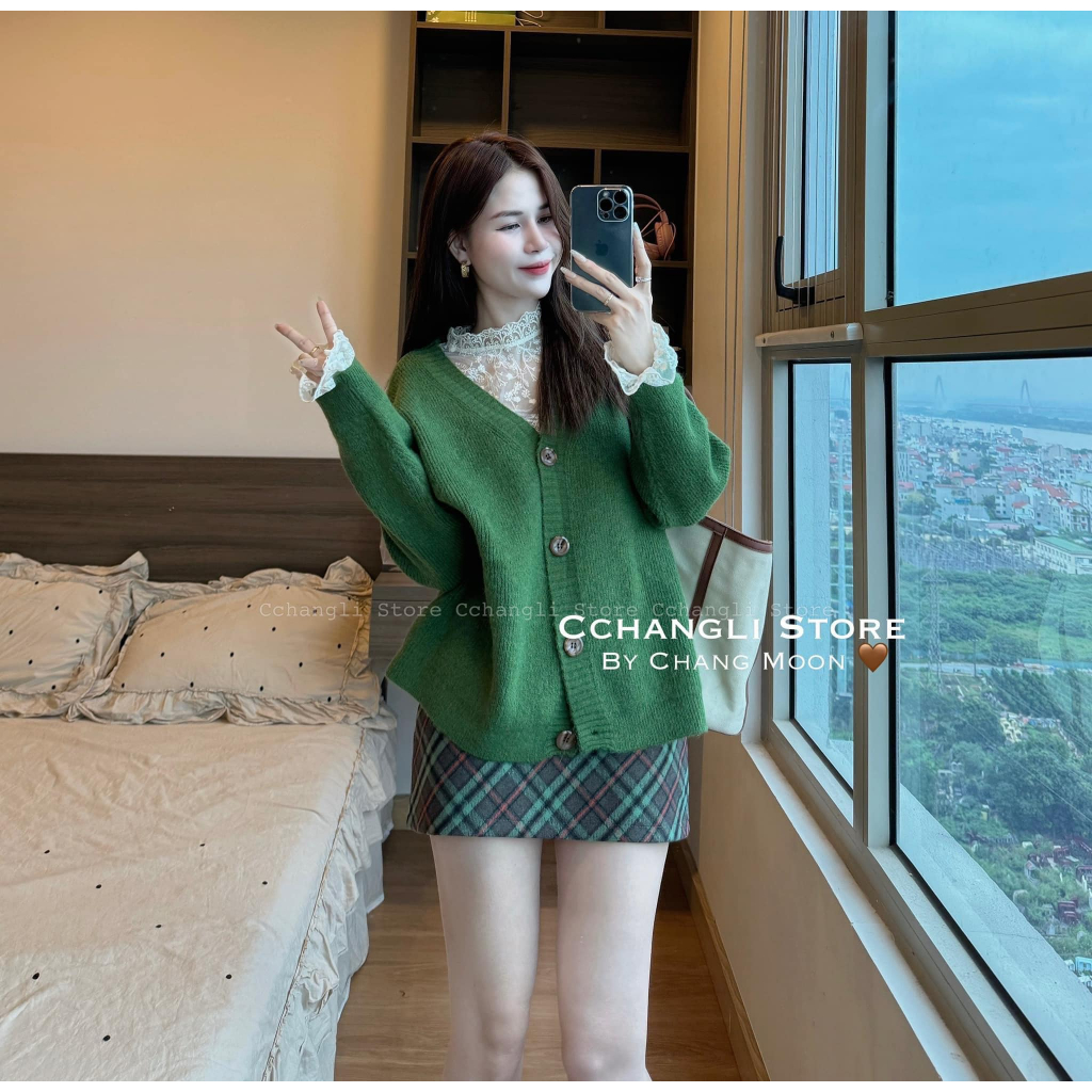 Áo khoác cadigan trơn mềm 4 cúc dày dặn nhiều màu