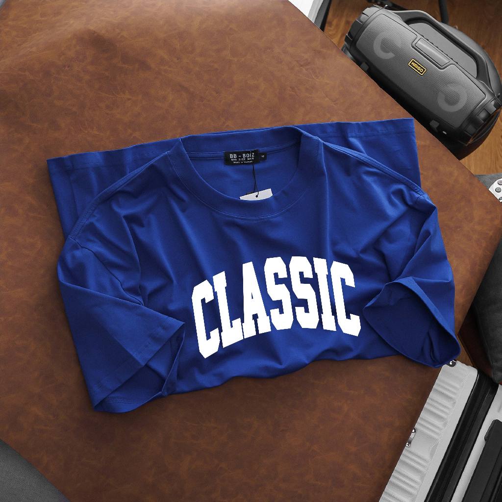 BIGISZE in phồng - Áo thun BB - Boiz nam tay ngắn màu xanh bích form bigsize 70kg - 130kg - Classic