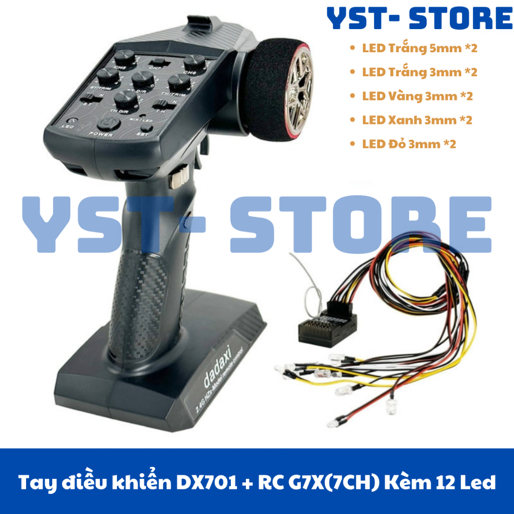 Tay điều khiển 7 kênh 3 trong 1 cho xe, tàu và tank