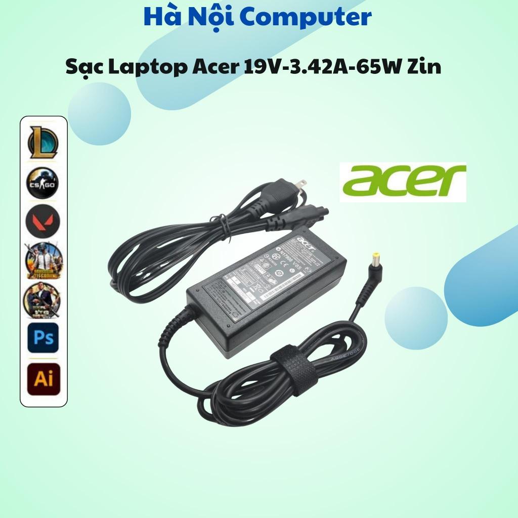 Sạc Laptop Acer 19V-3.42A-65W Zin chính hãng chân to, adapter laptop acer bảo hành 12 tháng - Hà Nội Computer
