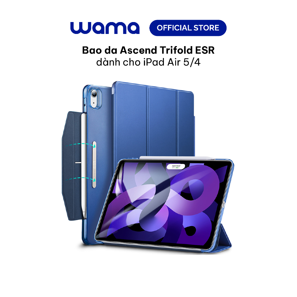 Bao da ESR Ascend Trifold dành cho iPad Air 5/4 và iPad Pro 11màu xanh navy