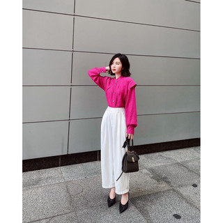 Sơ mi lụa hồng cánh sen