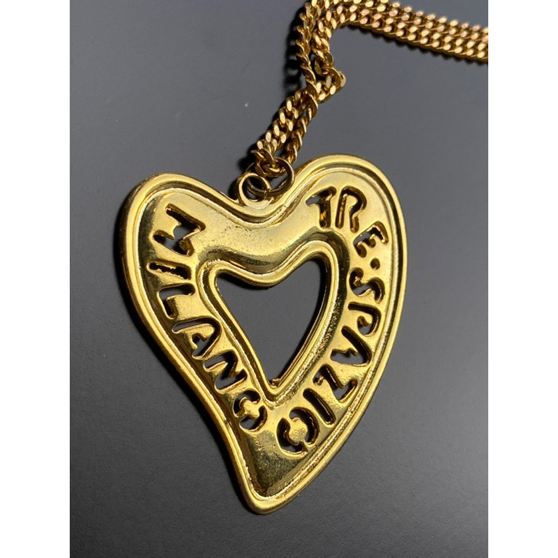 Vòng cổ vintage Ý Tre Spazio Milano mặt trái tim sợi xích