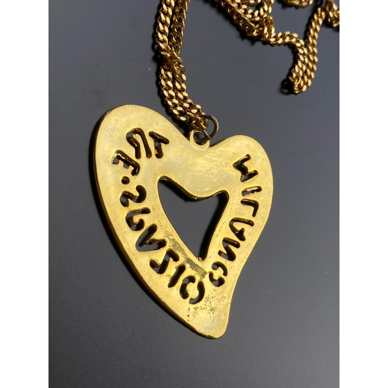 Vòng cổ vintage Ý Tre Spazio Milano mặt trái tim sợi xích