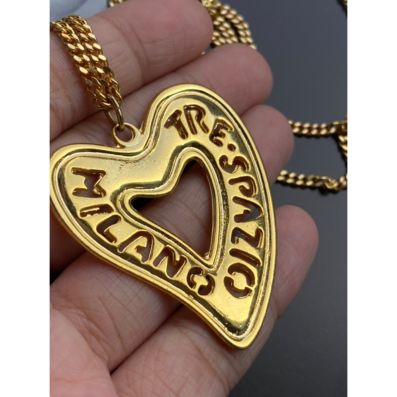 Vòng cổ vintage Ý Tre Spazio Milano mặt trái tim sợi xích