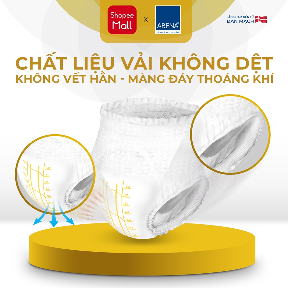 Tã quần người lớn Abena Pants Premium S2 thấm hút 1.900 ml Gói 16 miếng - Nhâp khẩu Đan Mạch