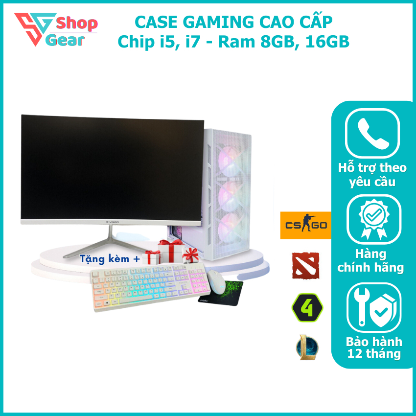 Bộ Máy Tính Case PC Trắng Màn 20",22",24" Inch, Core i5, i7 Ram 8-16Gb, SSD 256Gb Chơi Game Mượt Mà-Tặng Kèm Phím Chuột | BigBuy360 - bigbuy360.vn