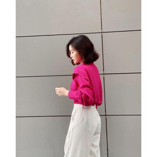 Sơ mi lụa hồng cánh sen