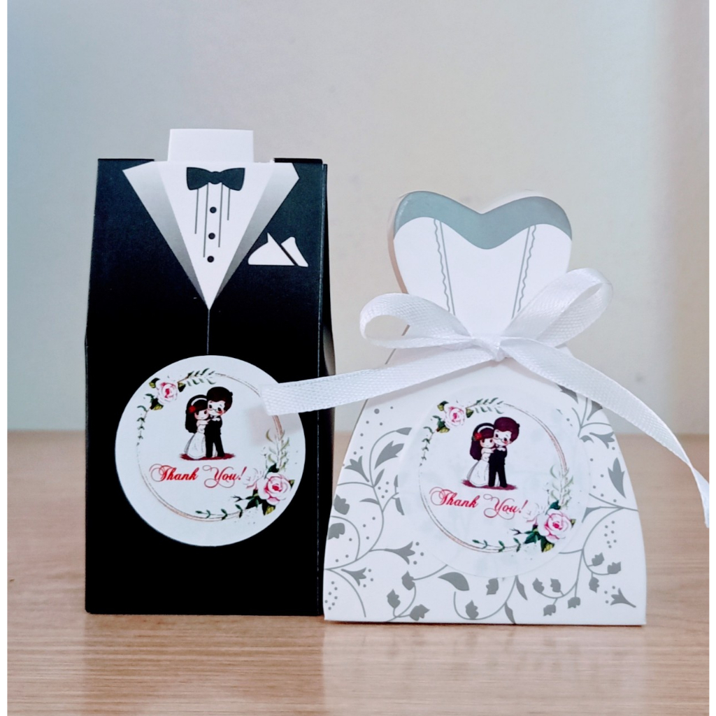100 -150 Tag, Thẻ cảm ơn, Tem dán trang trí hộp quà cưới, liên hệ chọn mẫu