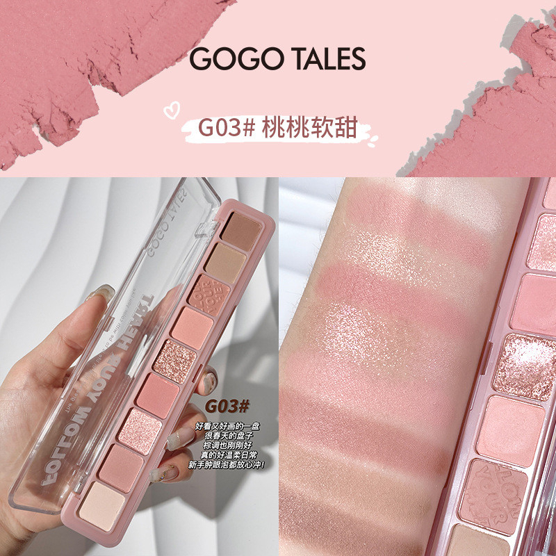 Phấn Mắt GOGO TALES 9 ô Chất Phấn Lì Mịn Có Nhũ Tạo Hiệu Ứng Lấp Lánh Cho Mắt GT479