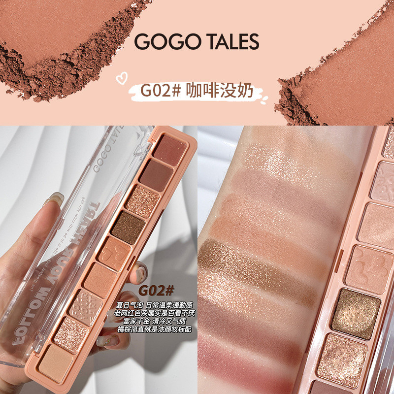 Phấn Mắt GOGO TALES 9 ô Chất Phấn Lì Mịn Có Nhũ Tạo Hiệu Ứng Lấp Lánh Cho Mắt GT479