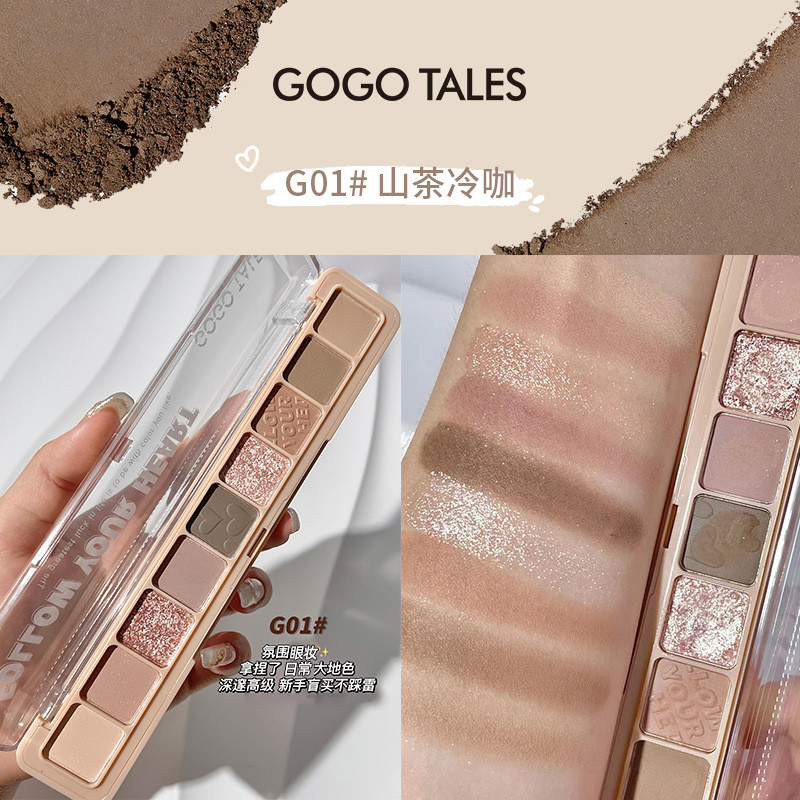 Phấn Mắt GOGO TALES 9 ô Chất Phấn Lì Mịn Có Nhũ Tạo Hiệu Ứng Lấp Lánh Cho Mắt GT479
