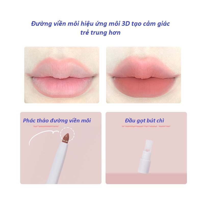 Chì kẻ viền môi GogoTales chì kẻ môi tạo hiệu ứng đôi môi đầy đặn GT531