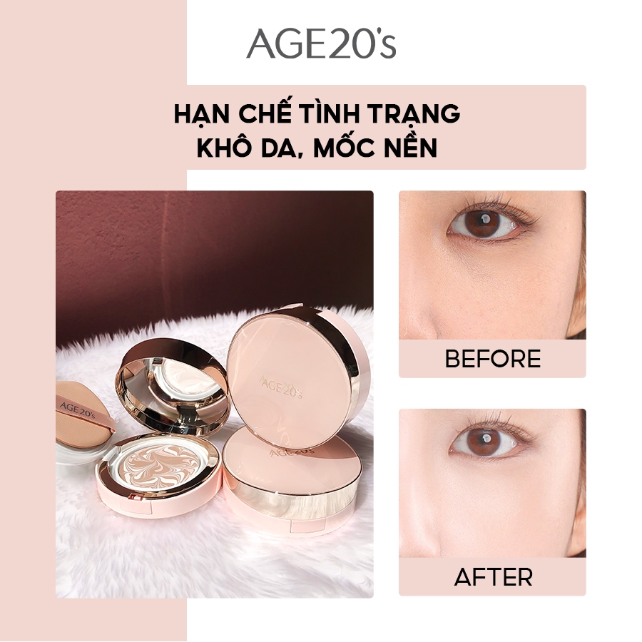 [TẶNG 1 LÕI]Phấn nền Dưỡng Ẩm AGE 20'S Signature Essence Cover Pact Moisture 14gx2