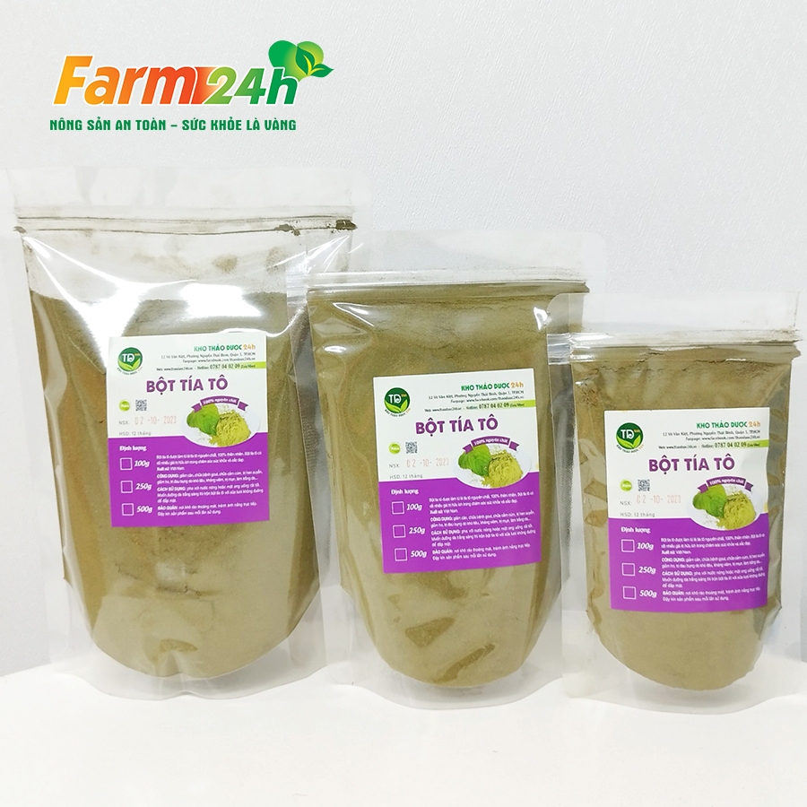 Bột lá tía tô sấy lạnh nguyên chất cứu tinh cho người bị gout, dưỡng da, đẹp dáng, giải cảm, giảm ho | Farm24h