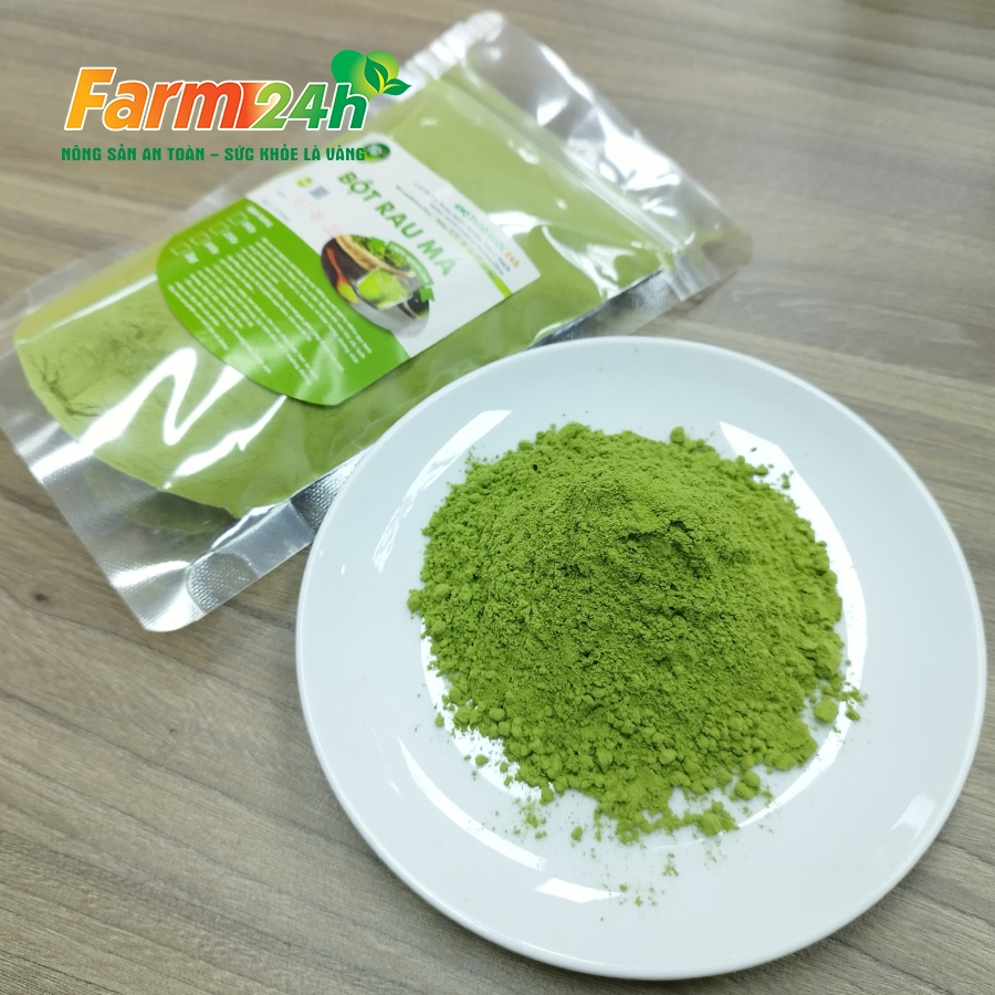 Bột rau má nguyên chất 100%, siêu mịn, làm đẹp da, detox, hỗ trợ tiêu hóa, hàng công ty Farm24h