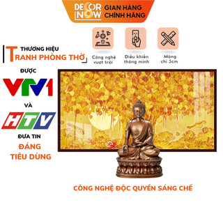 Tranh trúc chỉ in ngang decornow trang trí bàn thờ phật, gia tiên làm đèn hào quang sau tượng phật dcn-tc107