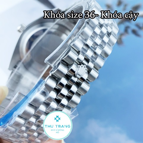 Đồng hồ Nam Rolex máy nhật mẫu classic mặt trắng viền trắng đính đá dòng cơ Automatic size 36mm-40mm