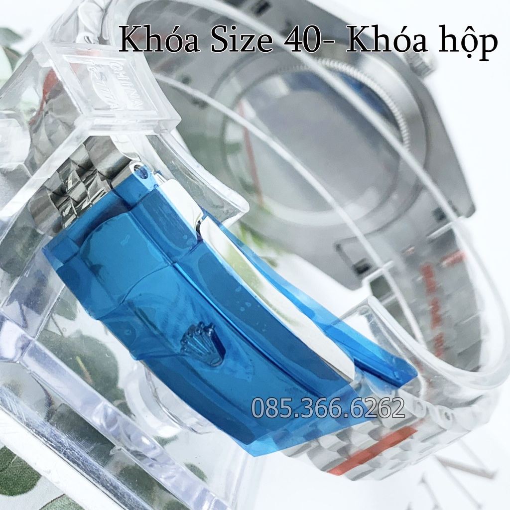 Đồng hồ Nam Rolex máy nhật mẫu classic mặt trắng viền trắng đính đá dòng cơ Automatic size 36mm-40mm