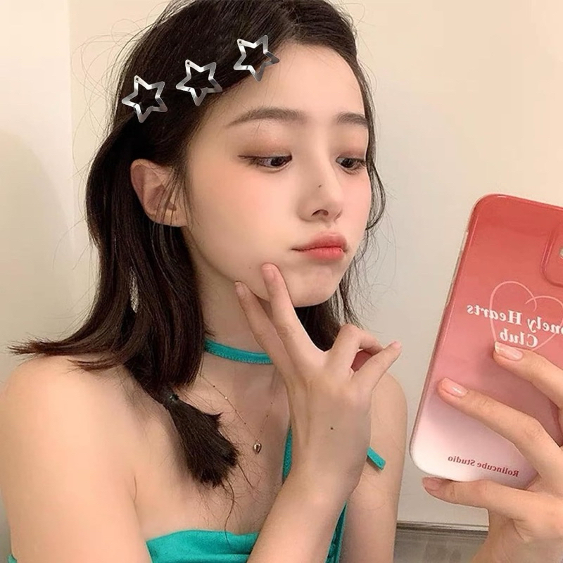 Kẹp tóc ngôi sao kim loại phong cách y2k dễ thương Hàn quốc