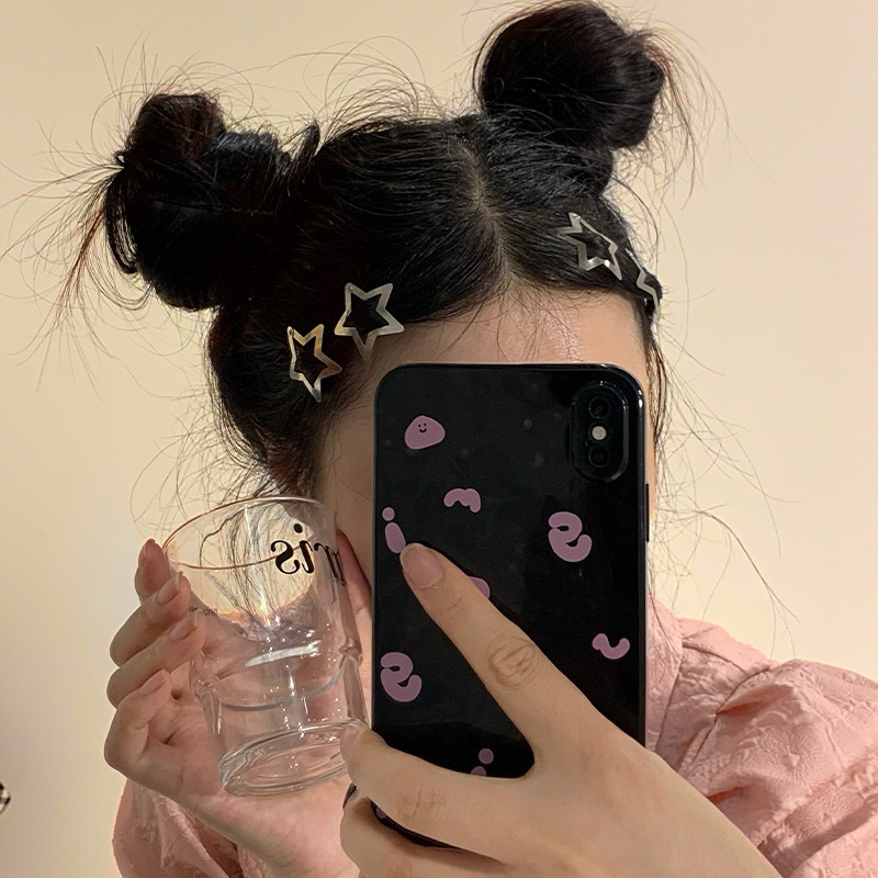 Kẹp tóc ngôi sao kim loại phong cách y2k dễ thương Hàn quốc