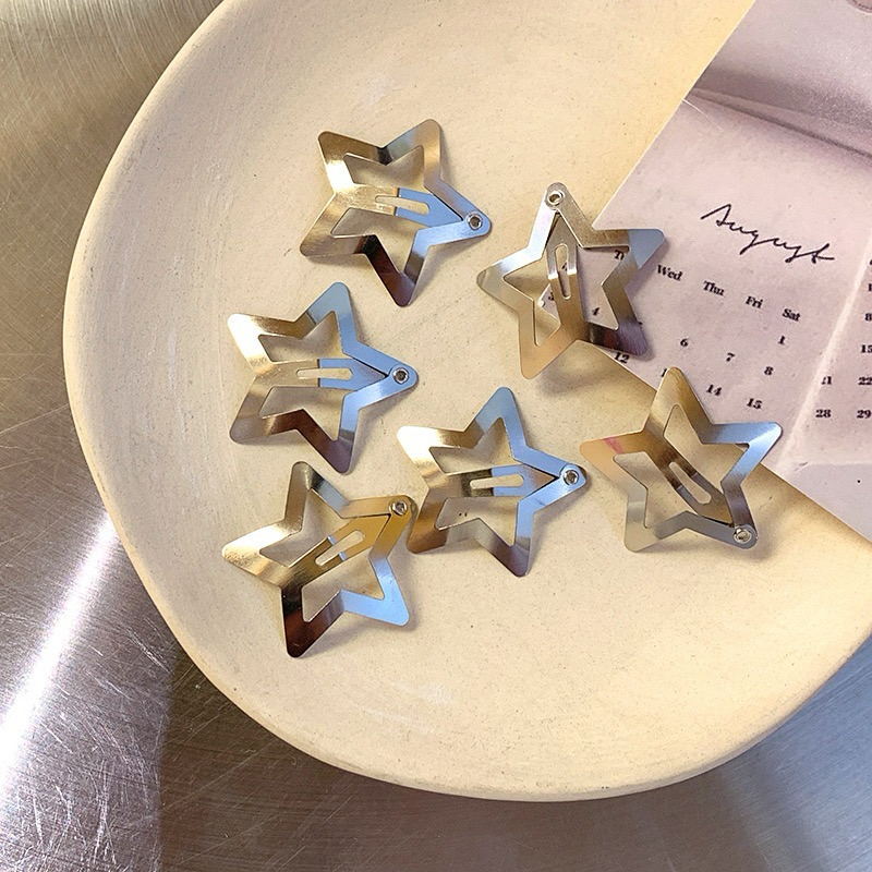 Kẹp tóc ngôi sao kim loại phong cách y2k dễ thương Hàn quốc