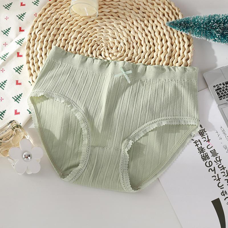 H1 - Quần Lót Nữ Dệt Kim Cotton 100% kháng khuẩn thoáng mát đính nơ xinh