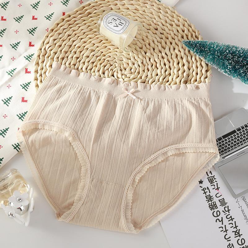 H1 - Quần Lót Nữ Dệt Kim Cotton 100% kháng khuẩn thoáng mát đính nơ xinh