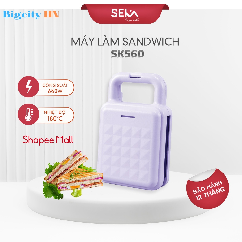 Máy nướng bánh mì sandwich SEKA SK550 và SK560 chống dính tốt, nướng nhanh, chín đều Bảo hành 12 tháng